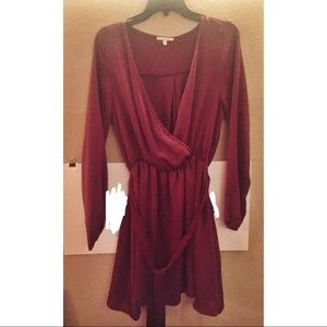 Red satin cocktail wrap Dress - New! Never worn